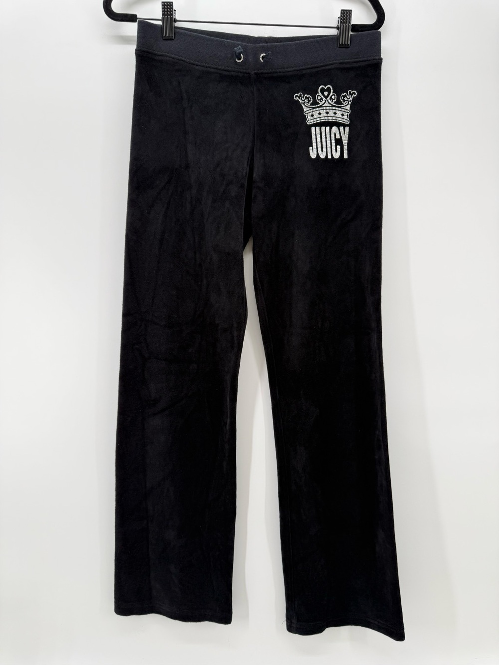 Y2K 2012 juicy couture Mid rise black velour sweatpants Small